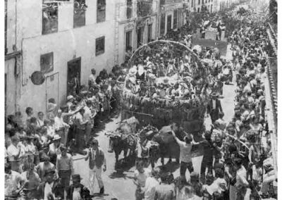 foto blanco y negro Romería de San Isidro La Orotava-TENERIFE